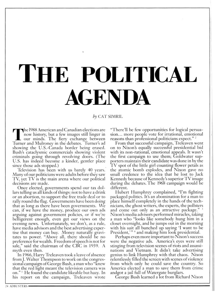 The Political Agenda 1